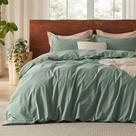 Capa de edredom Bedsure 100% algodão lavado King Size verde