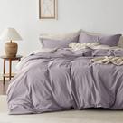 Capa de edredom Bedsure 100% algodão lavado, lavanda, tamanho queen size