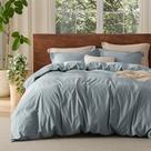Capa de edredom Bedsure 100% algodão lavado Queen Size Dusty Blue