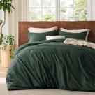 Capa de edredom Bedsure 100% algodão lavado Queen Size verde floresta