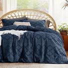Capa de edredom Bedsure Boho Queen Size com 2 fronhas Navy
