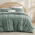Capa de edredom Bedsure Boho Queen Size tufada 3 peças verde sálvia
