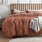 Capa de edredom Bedsure Cotton Waffle Weave King Size Burnt Orange