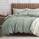 Capa de edredom Bedsure Cotton Waffle Weave Sage Green King
