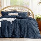 Capa de Edredom Bedsure King Size Boho - Bordado Azul Marinho Capa de Edredom Bedsure King Size Boho - Bordado Azul Marinho
