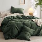 Capa de Edredom Bedsure King Size em Algodão 100% Lavado - Verde Oliva