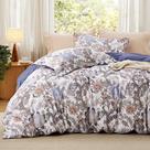 Capa de Edredom Bedsure King Size Reversível - Estampa Floral Azul