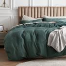 Capa de Edredom Bedsure Queen Size - Algodão Waffle Verde