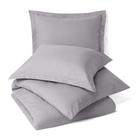 Capa De Edredom Casal 400 Fios Microfibra Duvet + Fronhas com Zíper Cor:Cinza