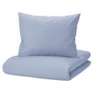 Capa de Edredom Duvet Percal Solteiro 180x240cm c/ Zíper - Azul + Fronha