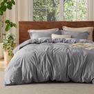 Capa de edredon Bedsure 100% algodão lavado king size cinza