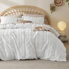 Capa de edredon Bedsure Boho Queen Size com bordado branco