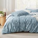 Capa de edredon Bedsure King Size reversível azul mineral