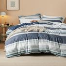 Capa de edredon Bedsure King Size reversível listrada azul