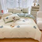 Capa de edredon MorroMorn Cotton Queen Size Green Bordado 3D