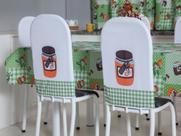 Capa De Encosto Para Cadeira de Aço Redonda Kit 04 Peças Estampas Divertidas