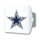 Capa de engate FANMATS 43404 NFL Dallas Cowboys branca com logotipo cromado