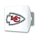 Capa de engate FANMATS NFL Kansas City Chiefs branca com logotipo 3D Capa de engate FANMATS NFL Kansas City Chiefs branca com logotipo 3D