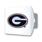 Capa de engate FANMATS University of Georgia branca com logotipo 3D