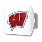 Capa de engate FANMATS University of Wisconsin branca com logotipo 3D