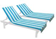 Capa de espreguiçadeira de praia COTTON CRAFT Oversize Aqua, pacote com 2 Capa de espreguiçadeira de praia COTTON CRAFT Oversize Aqua, pacote com 2