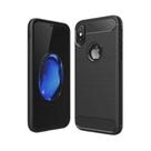 Capa de fibra de carbono de borracha para iPhone X XR XS MAX capa de silicone ultrafina Coque