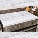 Capa de Fogão de Cozinha 5 e 6 Bocas 0,75x0,60cm Renda Floral Branca - Decoração e Proteção Capa de Fogão de Cozinha 5 e 6 Bocas 0,75x0,60cm Renda Floral Branca - Decoração e Proteção