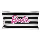 Capa de fronha King Size Franco Collectibles Barbie Movie Black & White Striped Beauty, sedosa, cetim, 20x36 para cabelo e pele (produto oficialmente licenciado)