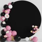 Capa de fundo redonda Putros Black Polyester 2,2 m para casamento