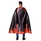 Capa de Halloween Longa Bruxo de Fogo Adulto Unissex