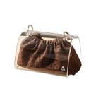 Capa de lenços: bolsa texturizada marrom em acrílico de estilo francês Capa de lenços: bolsa texturizada marrom em acrílico de estilo francês