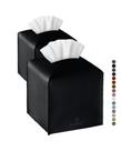 Capa de lenços Jeethemy Square PU Leather Double Black Capa de lenços Jeethemy Square PU Leather Double Black
