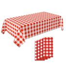Capa de mesa de piquenique cristal vermelho/branco xadrez x4