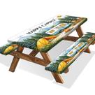 Capa de mesa de piquenique Xguatan Happy Camping impermeável, 3 peças