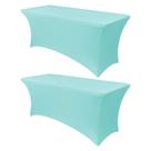 Capa de mesa, elastano elástico, 6 pés, azul para casamento, 2 peças Capa de mesa, elastano elástico, 6 pés, azul para casamento, 2 peças