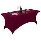 Capa de mesa FORLIFE Spandex de 6 pés para mesas retangulares cor de vinho