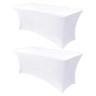 Capa de mesa Obstal Stretch Spandex, 6 pés, branca, pacote com 2