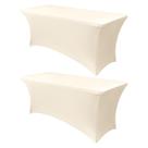 Capa de mesa Obstal Stretch Spandex, 6 pés, creme, pacote com 2