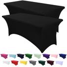Capa de mesa SEPARO Spandex, pacote com 2 toalhas de mesa pretas de 8 pés
