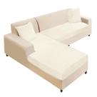 Capa de mobiliário NAISI L-Shape Velvet Sectional Couch Cover Cream