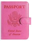 Capa de Passaporte em Couro Rosa com Bloqueio RFID