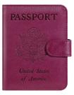 Capa de Passaporte em Couro Roxo com Bloqueio RFID