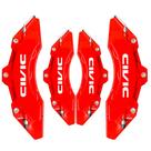 Capa de Pinça de Freio Civic Vermelho logo branco kit c/ 4 unid