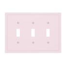 Capa de placa de parede para interruptor triplo toggle rosa Capa de placa de parede para interruptor triplo toggle rosa