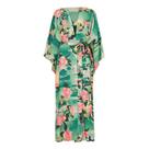 Capa de praia feminina plus size com estampa floral de guindaste