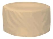 Capa De Proteção Impermeável Para Mesa Redonda 100x82cm Bege Bege Liso