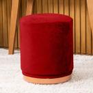 Capa de Puff Redondo Grande Avulsa Lisa Ajustável com Elástico em Tecido Veludo Suede Decoração Banquinho Pufe Cilindro Luxo Para Sala Quarto