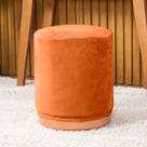 Capa de Puff Redondo Grande Avulsa Lisa Ajustável com Elástico em Tecido Veludo Suede Decoração Banquinho Pufe Cilindro Luxo Para Sala Quarto