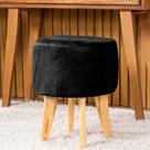 Capa de Puff Redondo Médio Avulsa Lisa Ajustável com Elástico em Tecido Veludo Suede Decoração Banquinho Pufe Luxo Para Sala Quarto
