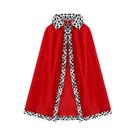 Capa de Rei Vermelho em Veludo para Halloween - Adulto e Infantil - com Coroa
